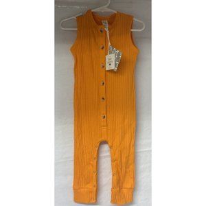 Size 18-24 Months KATE QUINN Fall Bright Orange  SLEEVELESS Ribbed ROMPER New